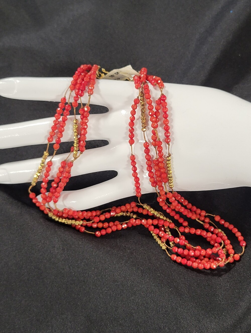 Chan Luu Red Coral And Gold Multi-strand Necklace